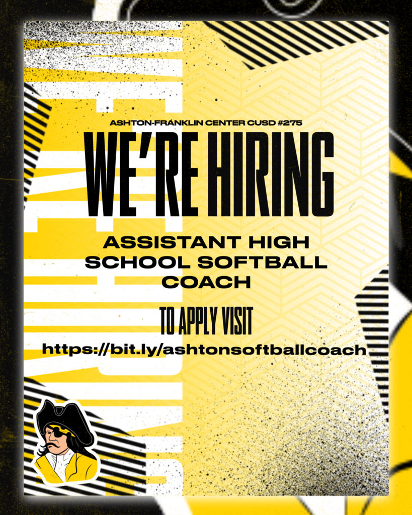 Apply for Assistant Softball coach at this link https://bit.ly/ashtonsoftballcoach