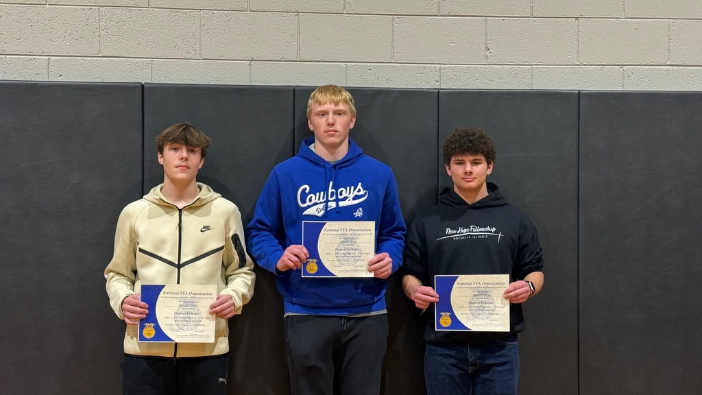 three male students holding up certificates