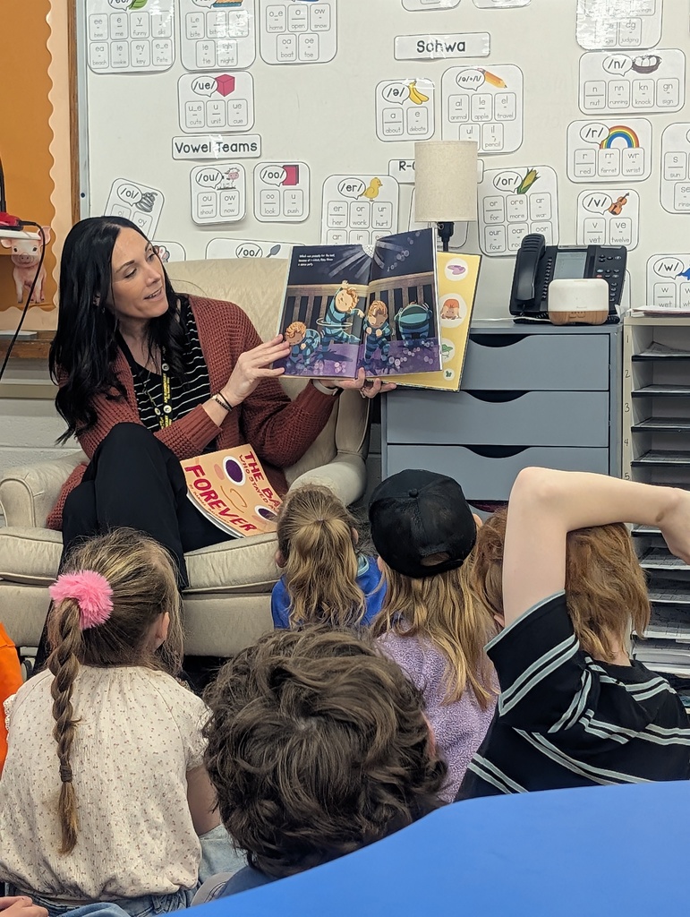 Teacher female reading to students