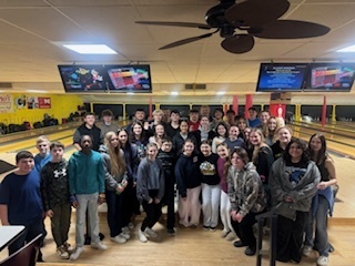 whole group at bowling alley