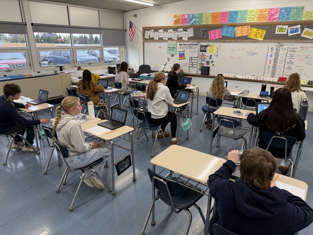 students in classroom testing
