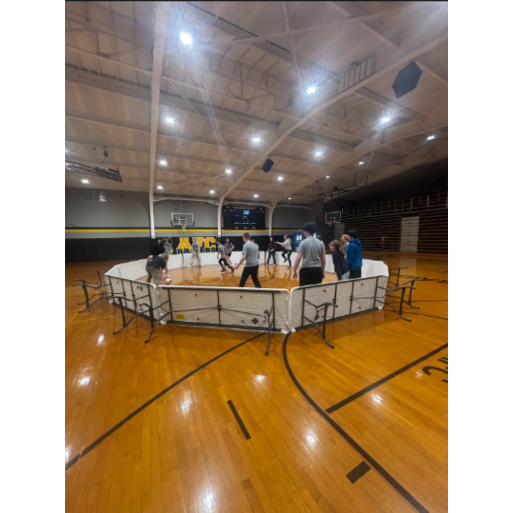students playing gaga ball