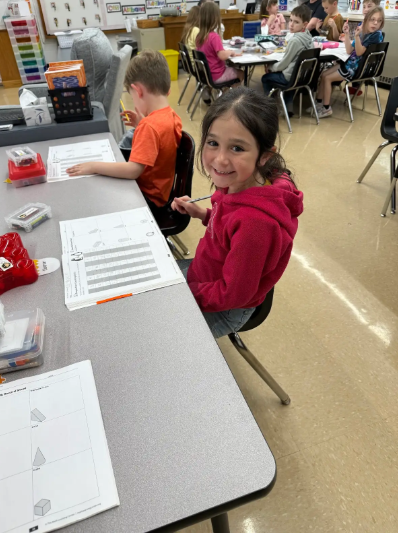 student working in workbook
