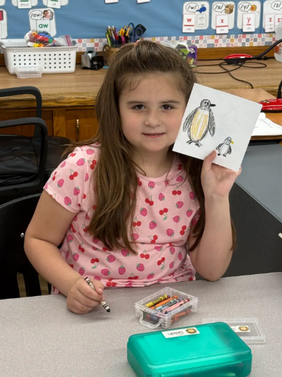 student working in workbook