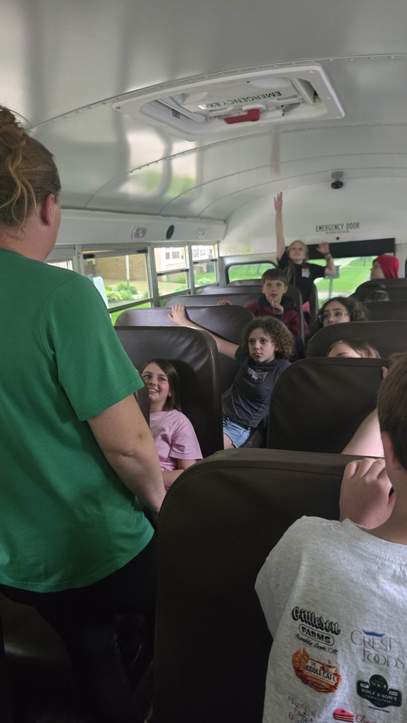 students learning about bus safety