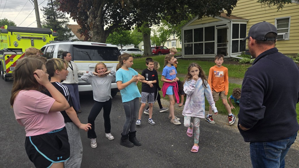 students outside