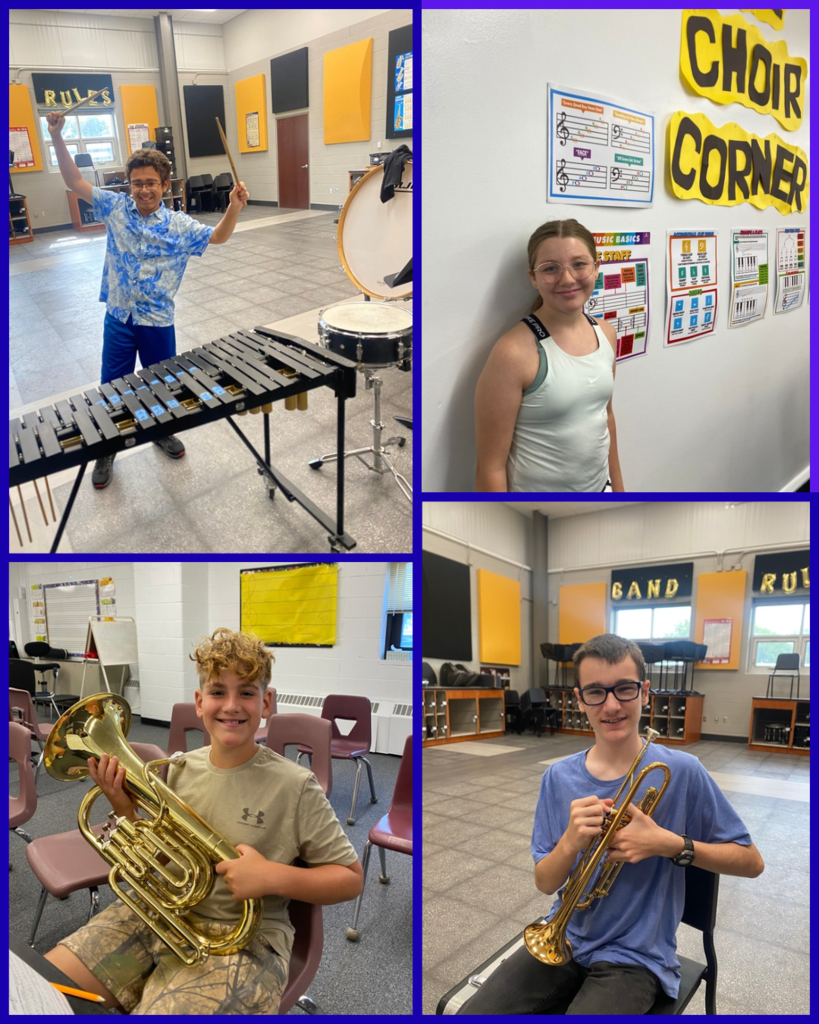 pictures of students with instruments smiling