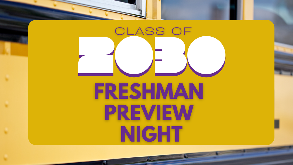 Purple graphic of Affton High School Freshman preview night