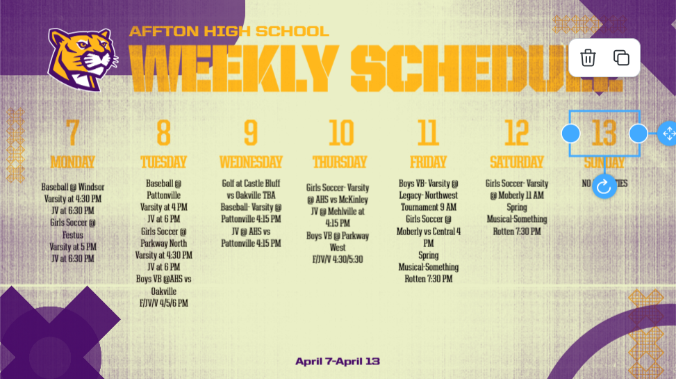 April 7-13 Activities AHS