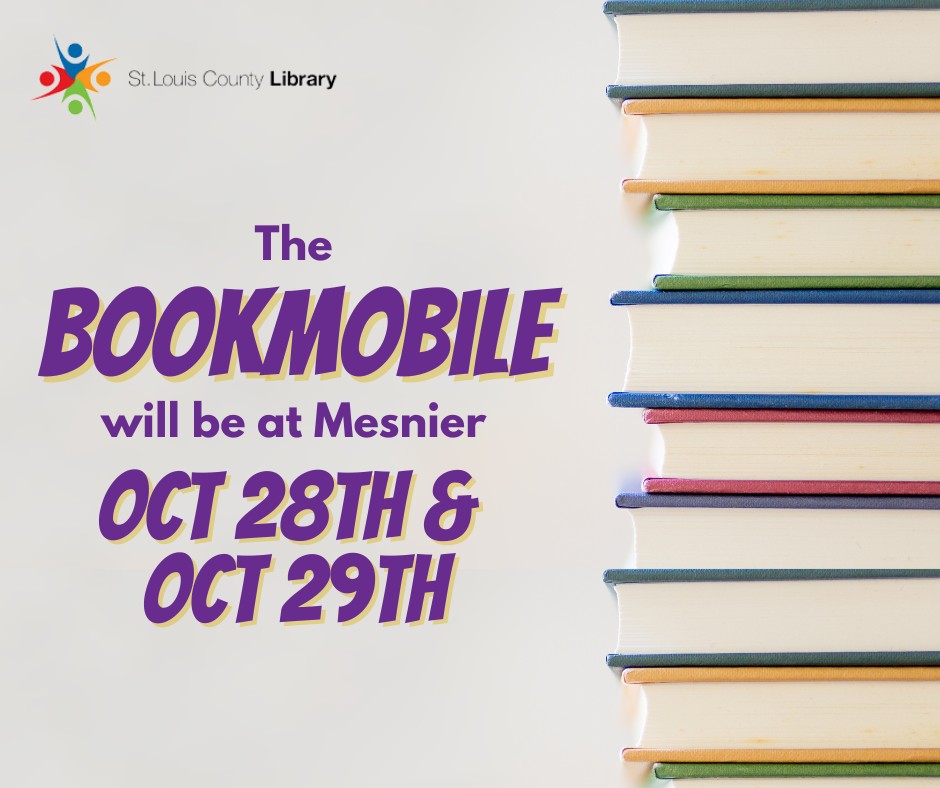 bookmobile will be at Mesnier tuesday and wednesday this week