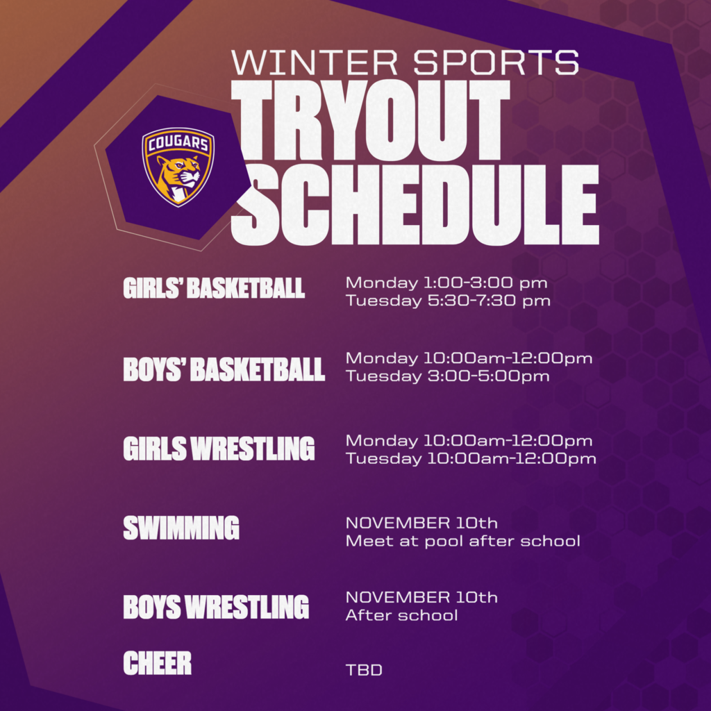 Tryout schedule