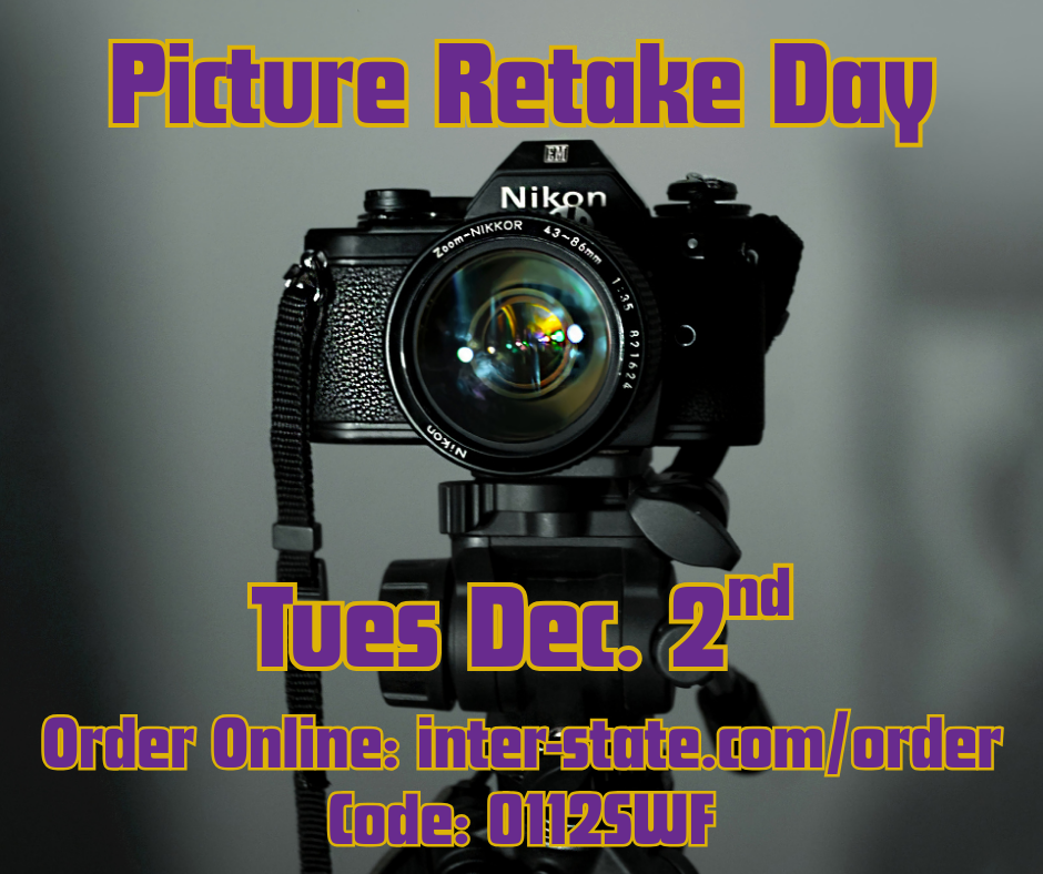 Picture retake day Tuesday, December 2nd