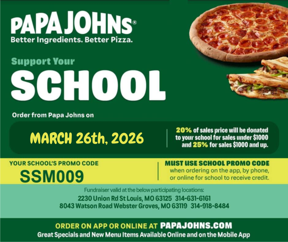 Papa John's Pizza Night school code SSM009
