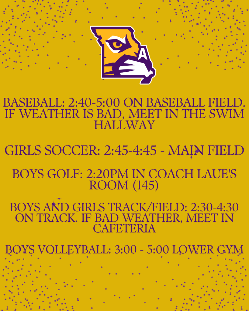 Spring Sports tryout schedule