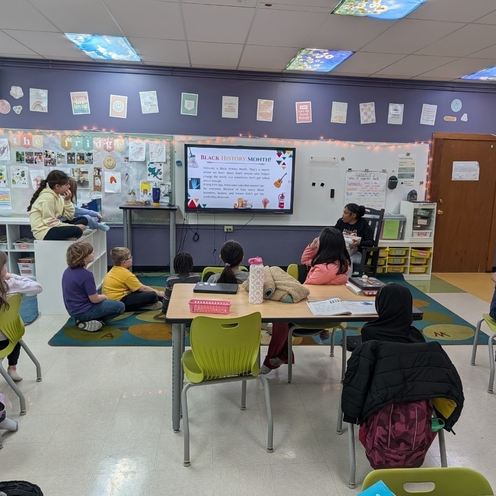 AHS students presenting to a captive audience at Gotsch