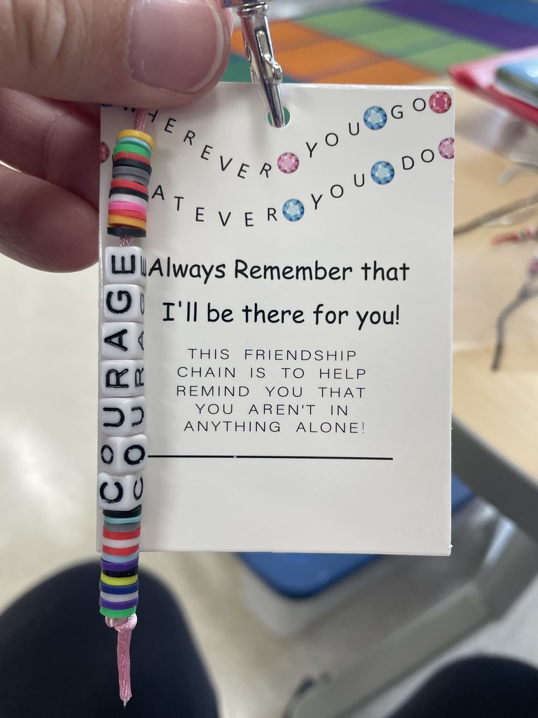 keychain made by 2nd grader for Rainbows for Kids