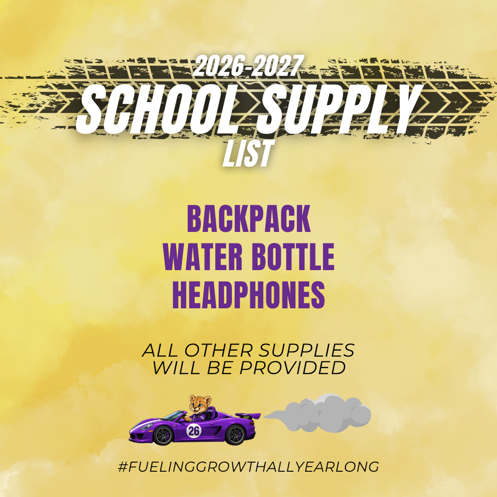 School Supply List 2026-2027: Backpack, water bottle, headphones