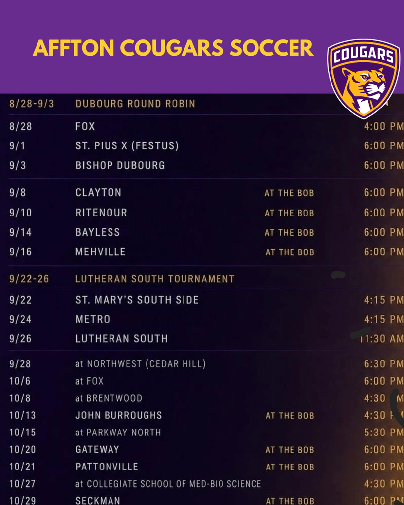 Soccer schedule