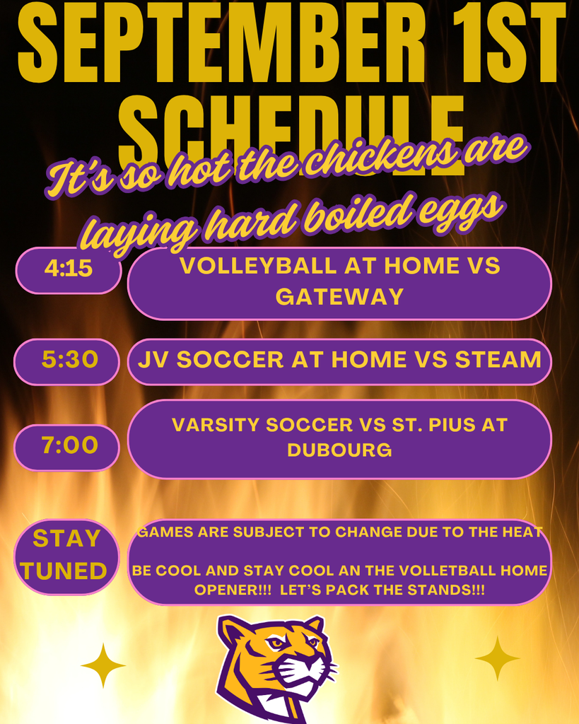 September 1st schedule