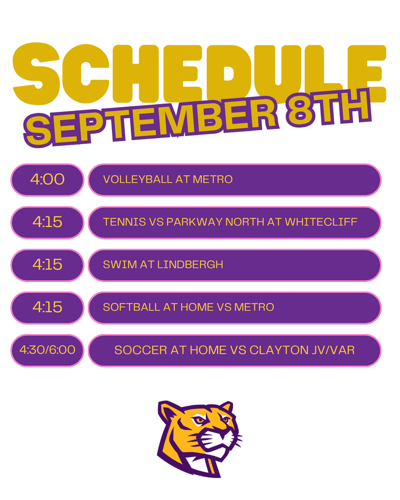 September 8th schedule