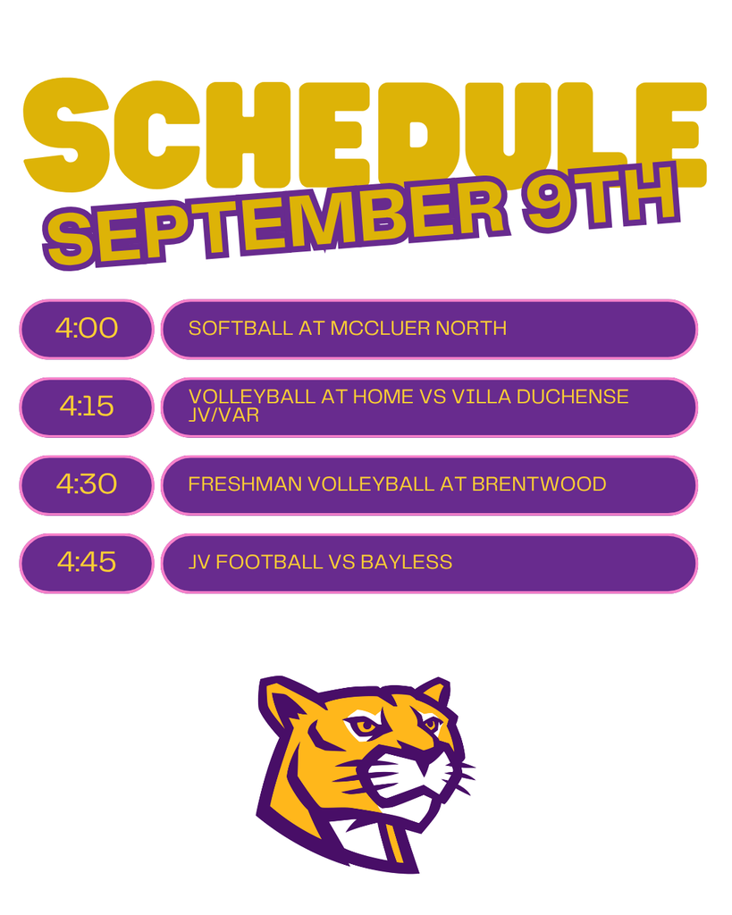 September 9th schedule