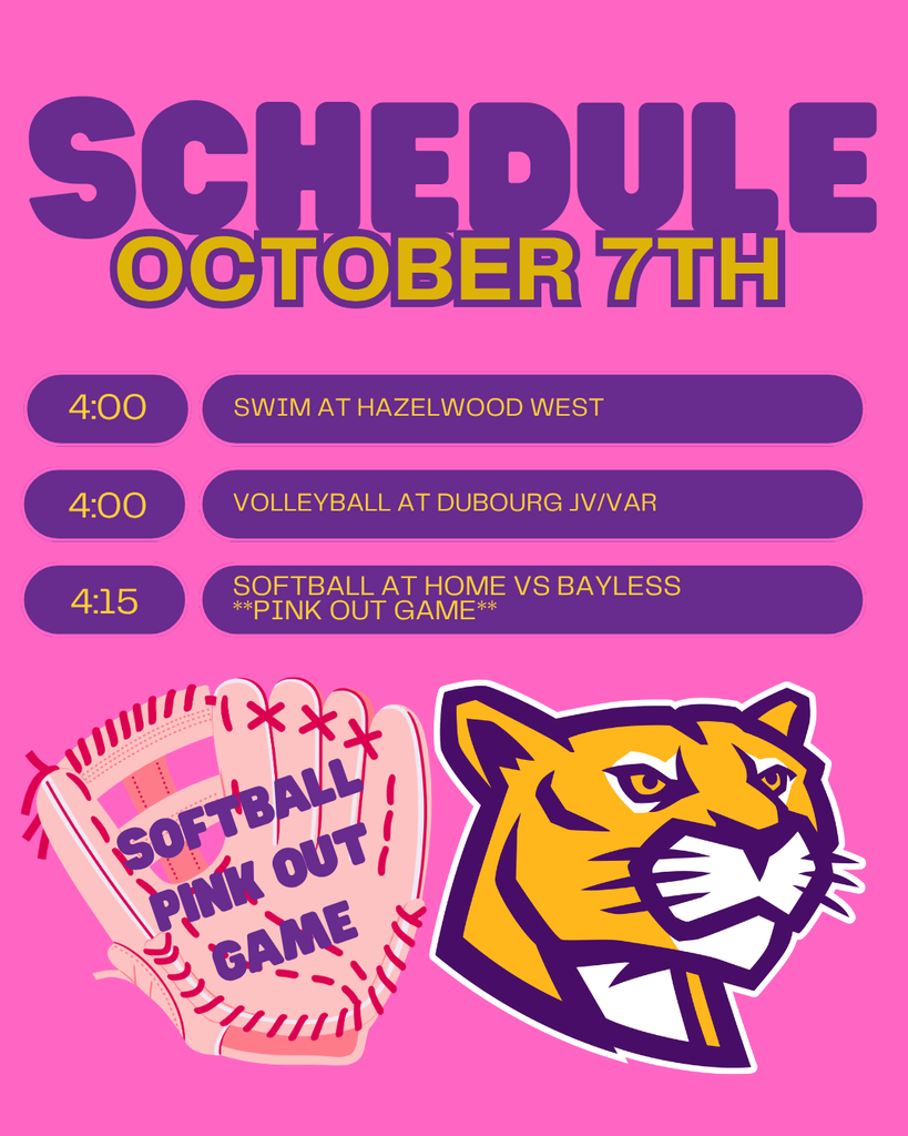 10/7 Softball PINK OUT game!!!