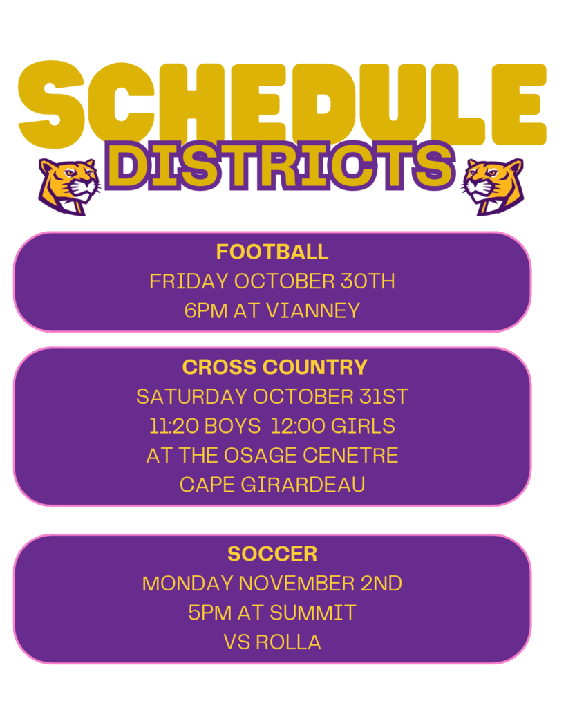 Fall sports district schedule