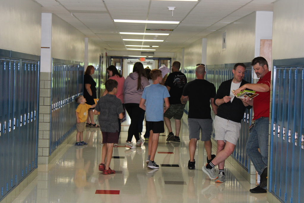 Afton students exploring the hallway