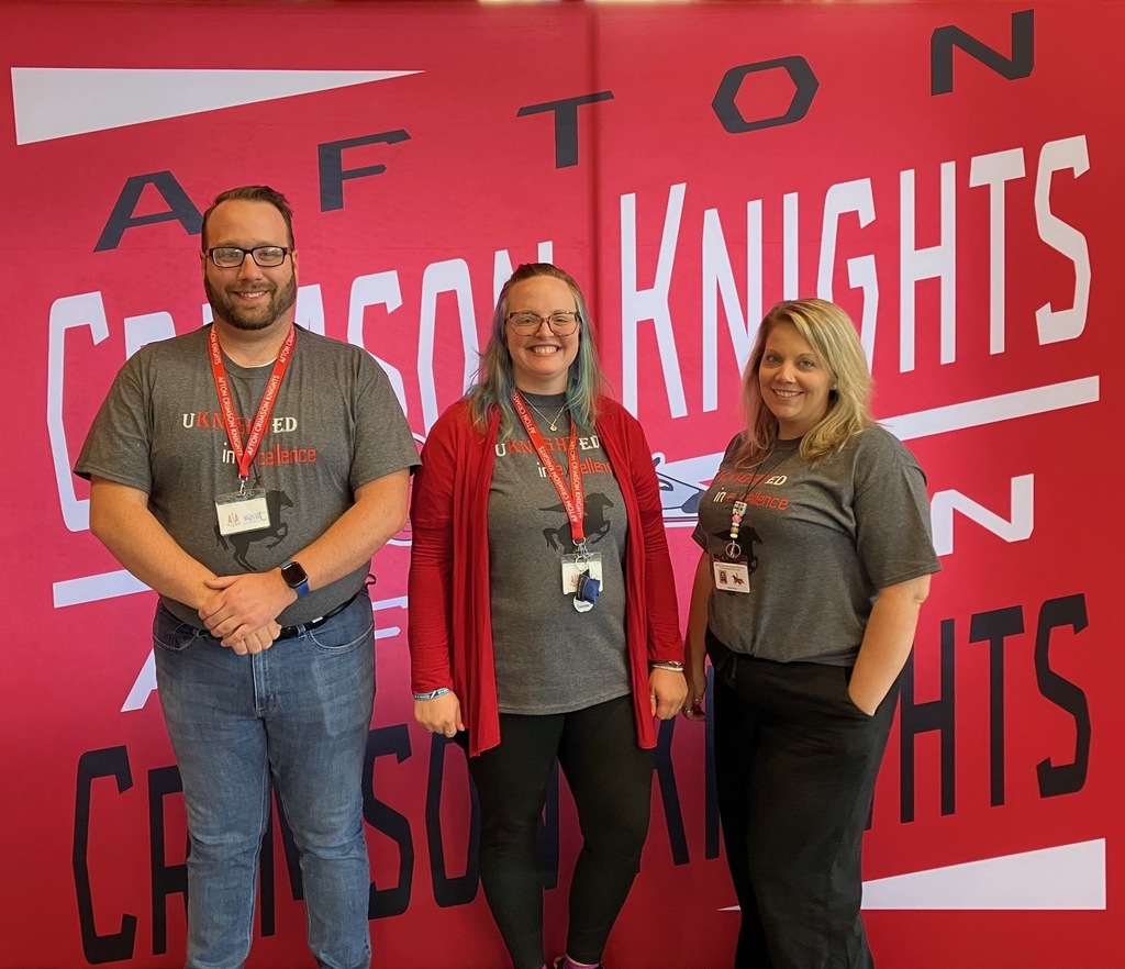 Afton new teachers in front of the Crimson Knight background