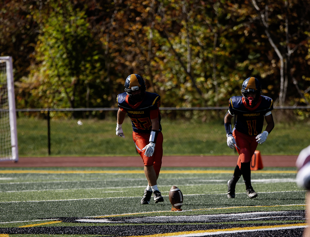 Afton player making the punt