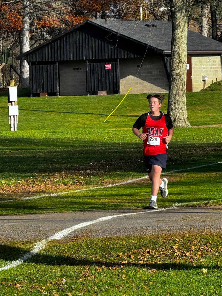 Afton cross country runner in action