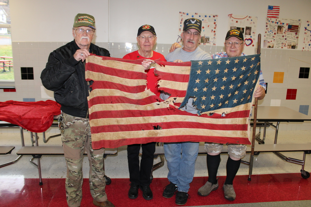 Veterans with American Flag with 48 stars