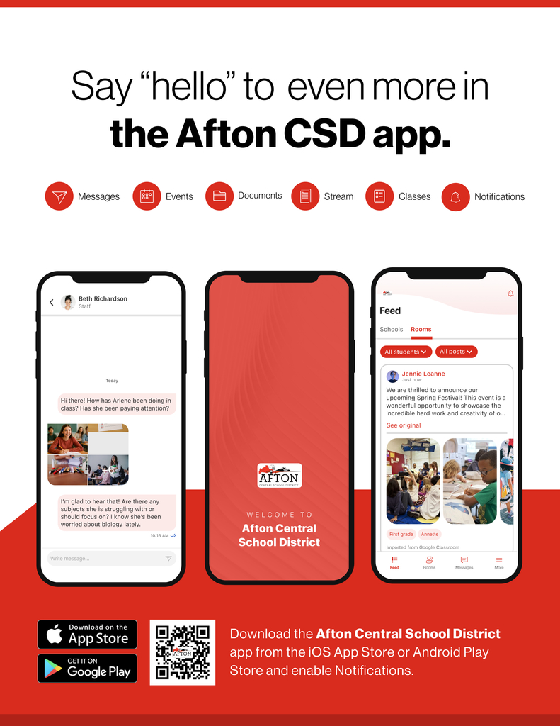 Say hello to even more in the Afton CSD app.