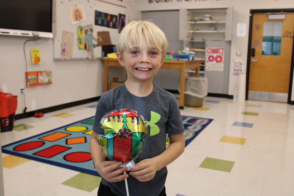Student with balloon