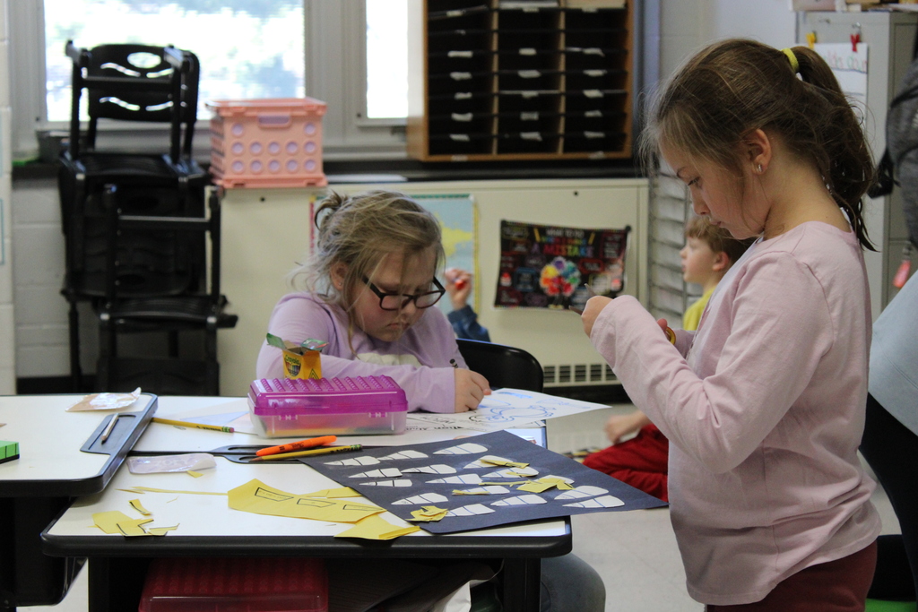 Afton students working on candy corn math