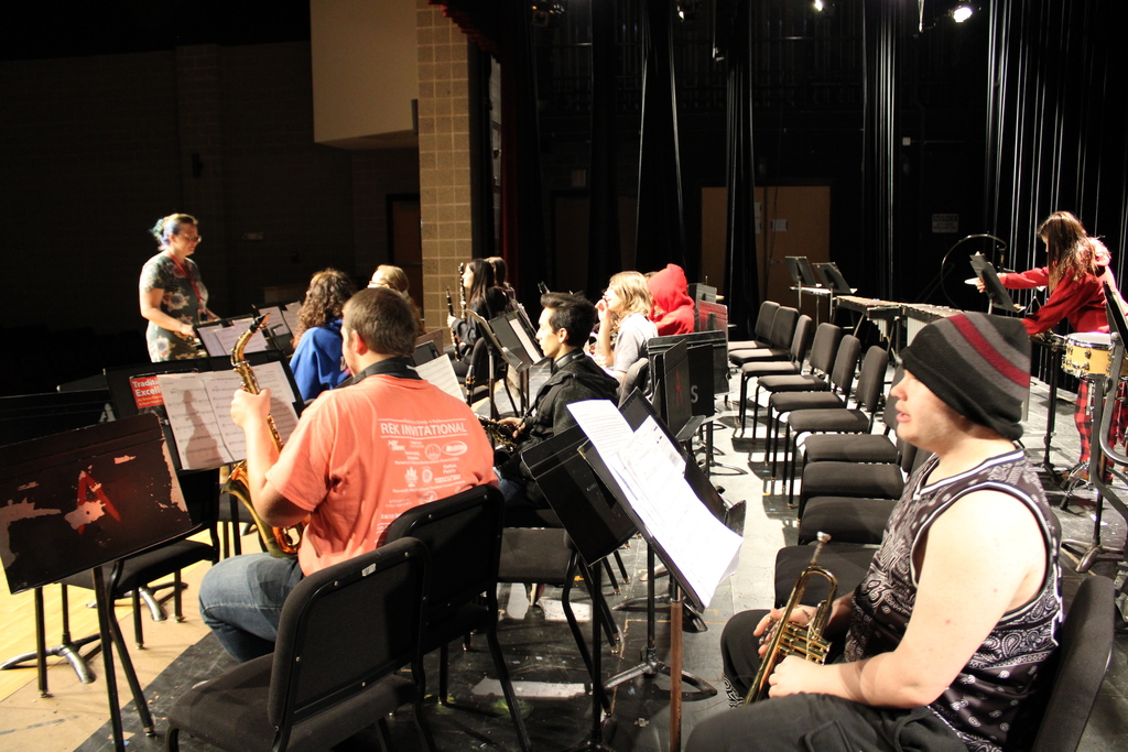 Afton students rehearsing for their concert