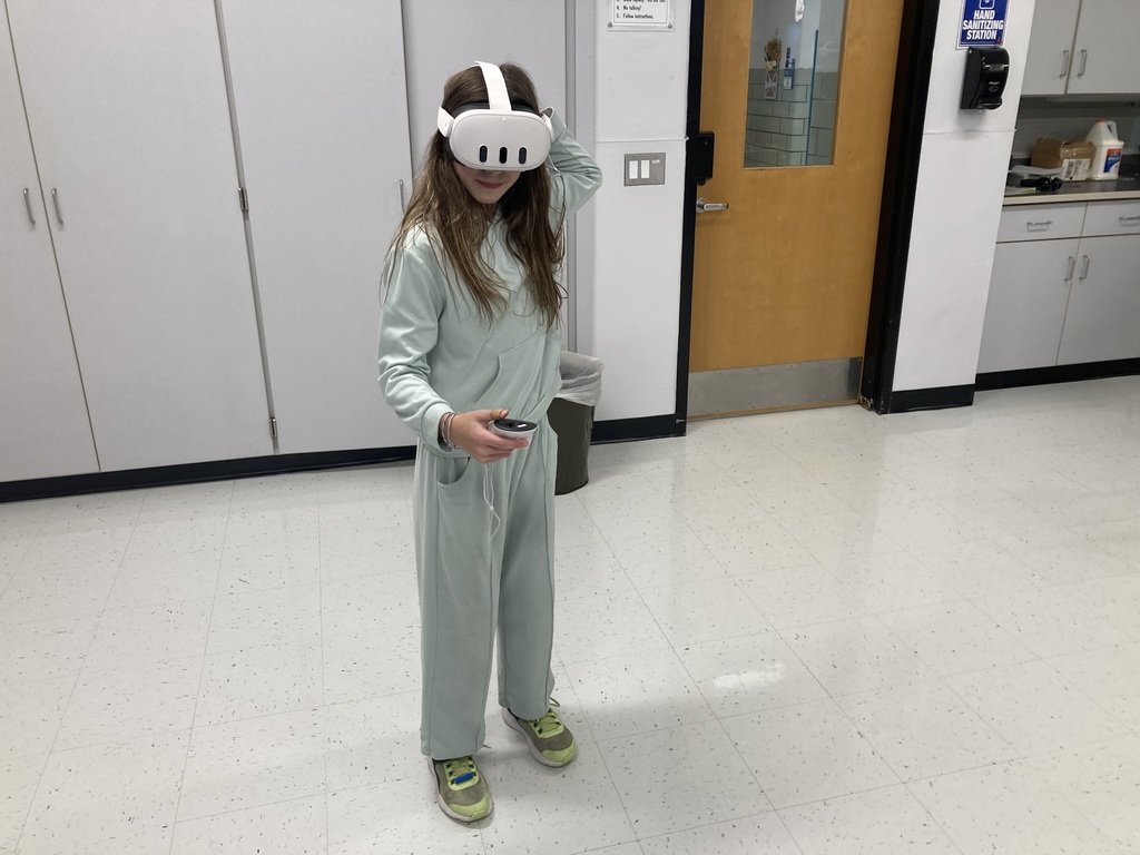 Student with VR headset