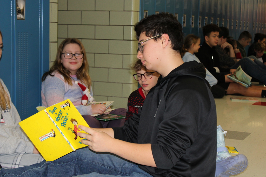Students reading together