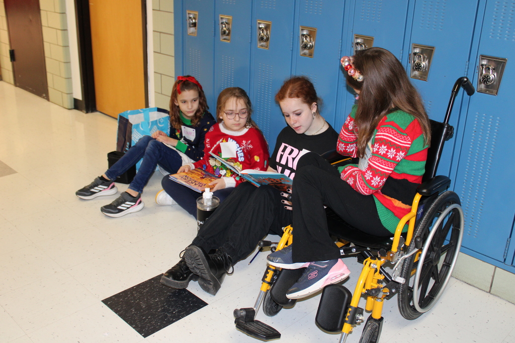 Students reading together