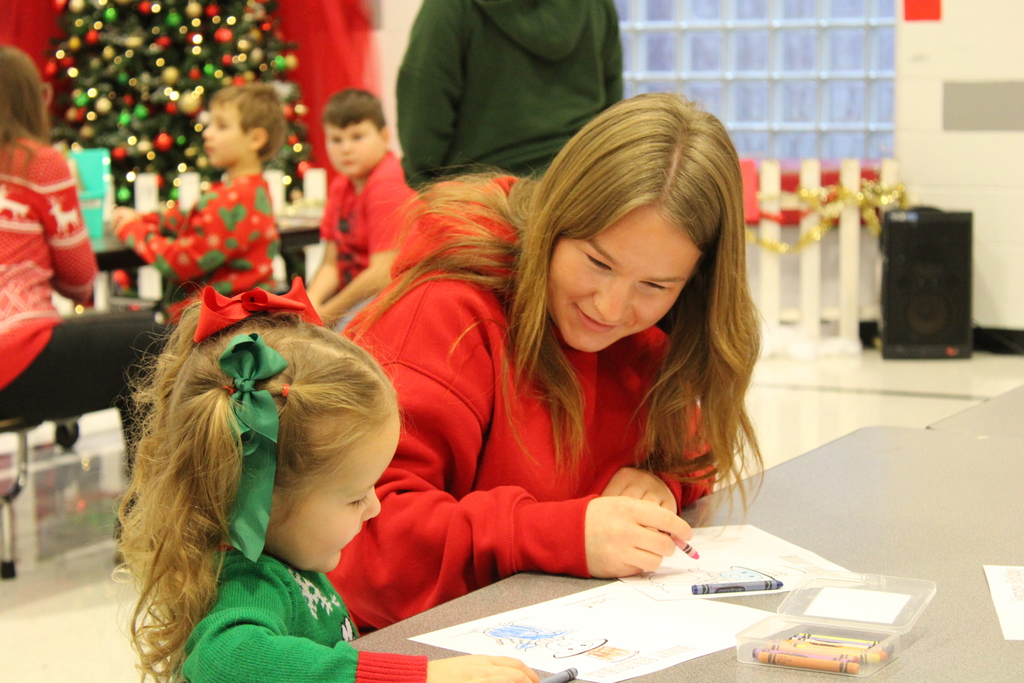 Students coloring together