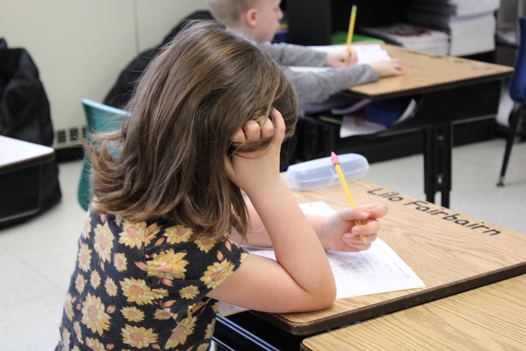 Student working on math problems