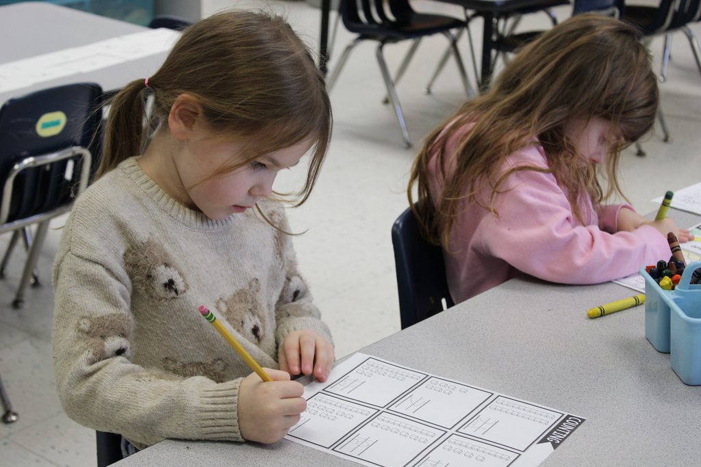 Students working on math