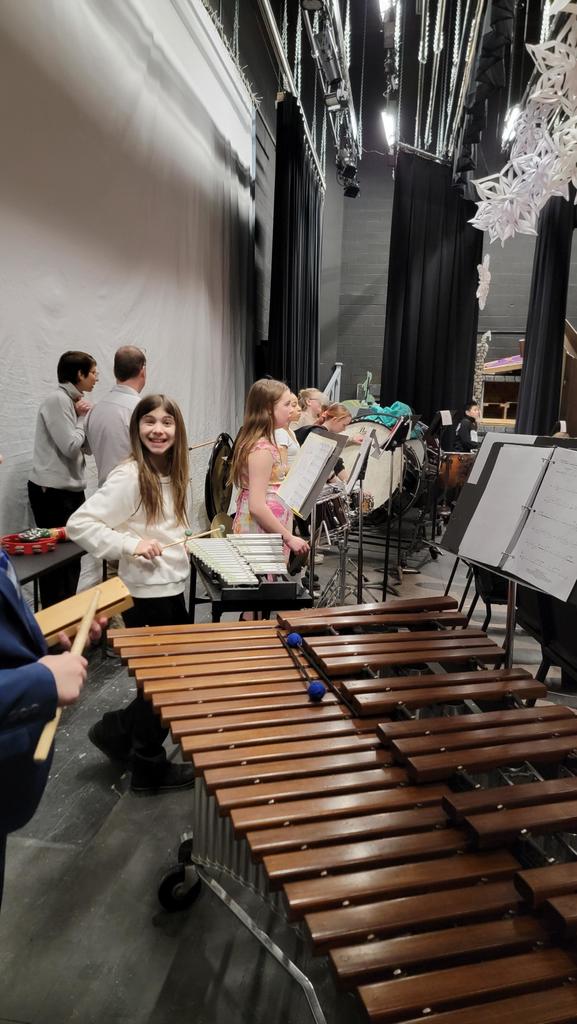 student in the percussion section