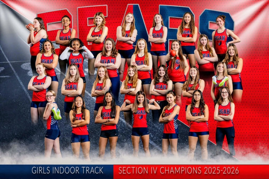 Girls Indoor Track Section IV Champions 2025-2026 with photo
