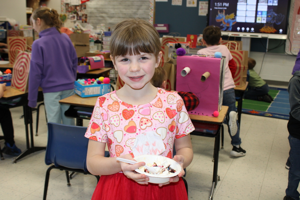 Afton student with ice cream