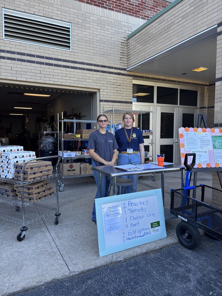 Afton Ag Teacher with food pantry display