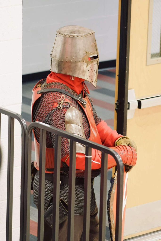 knight on guard watching game