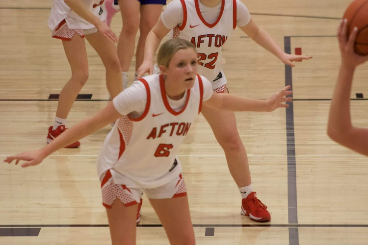 Afton player on the defense