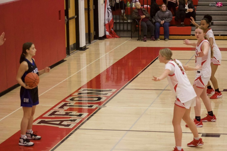 Afton players on defense