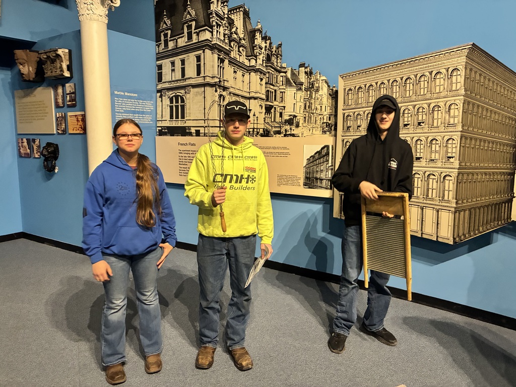 Students in front of Albany display